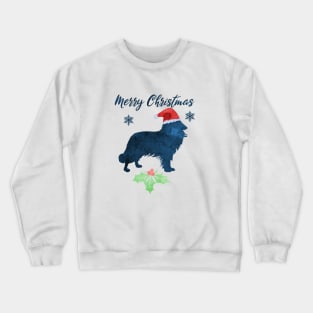 Christmas Collie Dog Art Crewneck Sweatshirt